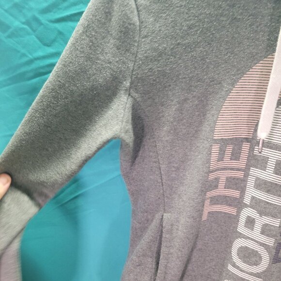 The North Face Womens Small Petite Hoodie Cotton/Polyester Blend Gray - Picture 2 of 9
